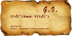Glückman Vitéz névjegykártya